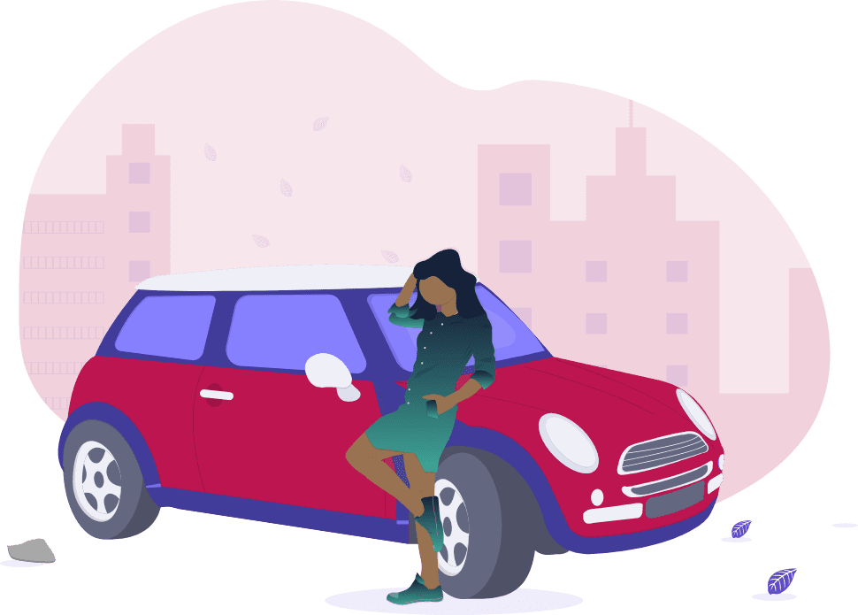 Covoitureur adossé sur une voiture